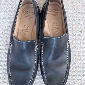 Ecco Men's Dark Gray Leather Slip-Ons